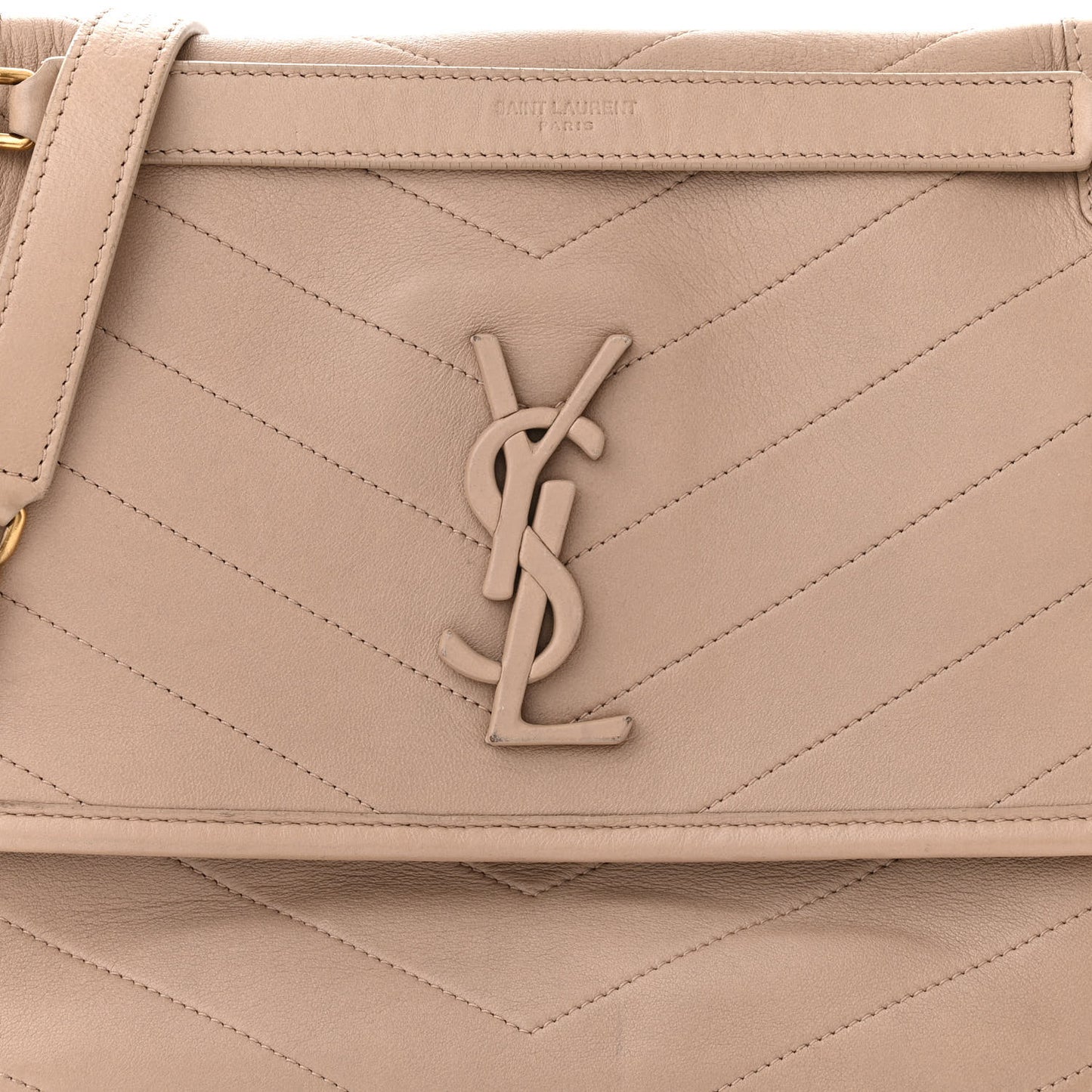 Lambskin Matelasse Monogram Medium Niki Chain Satchel Light Taupe