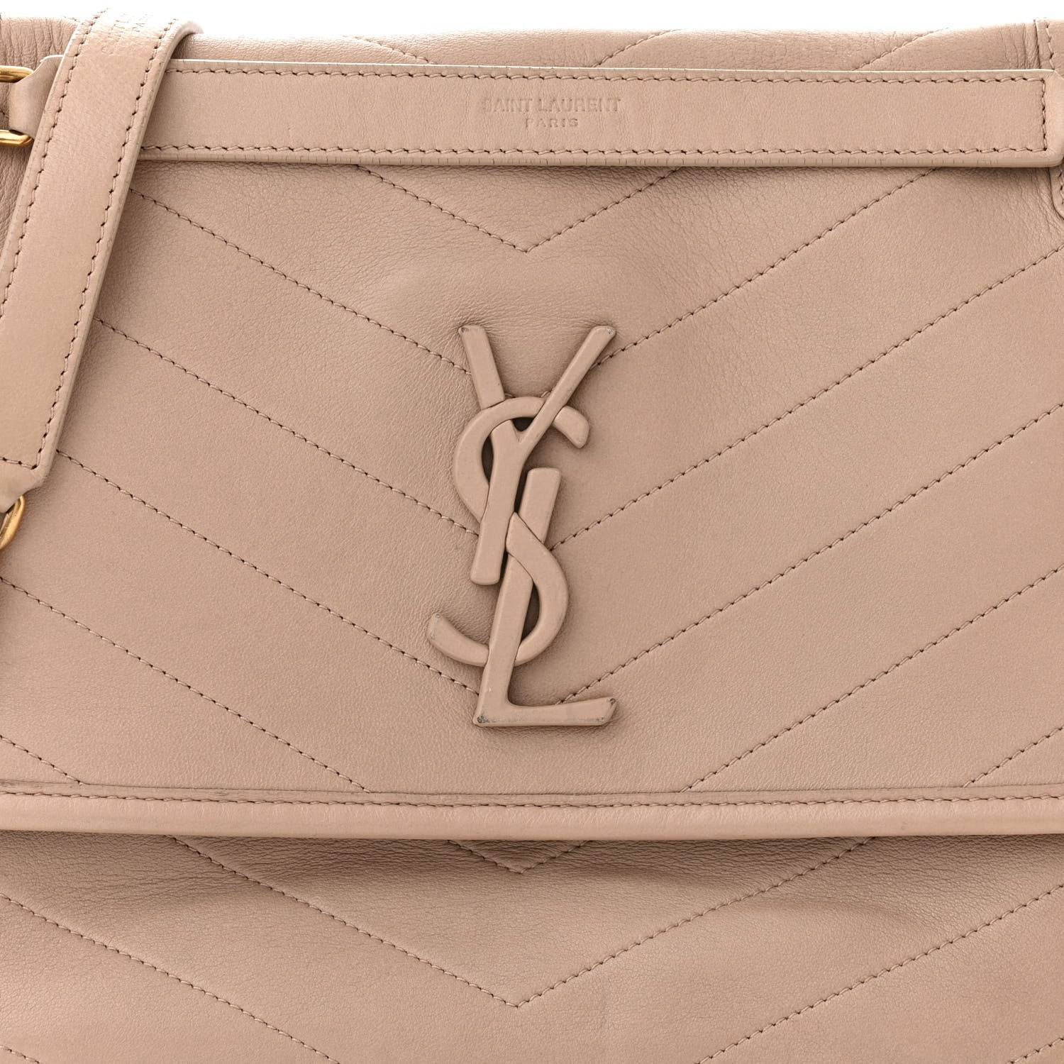 Saint Laurent Lambskin Matelasse Monogram Medium Niki Chain Satchel Light Taupe 8 of 14