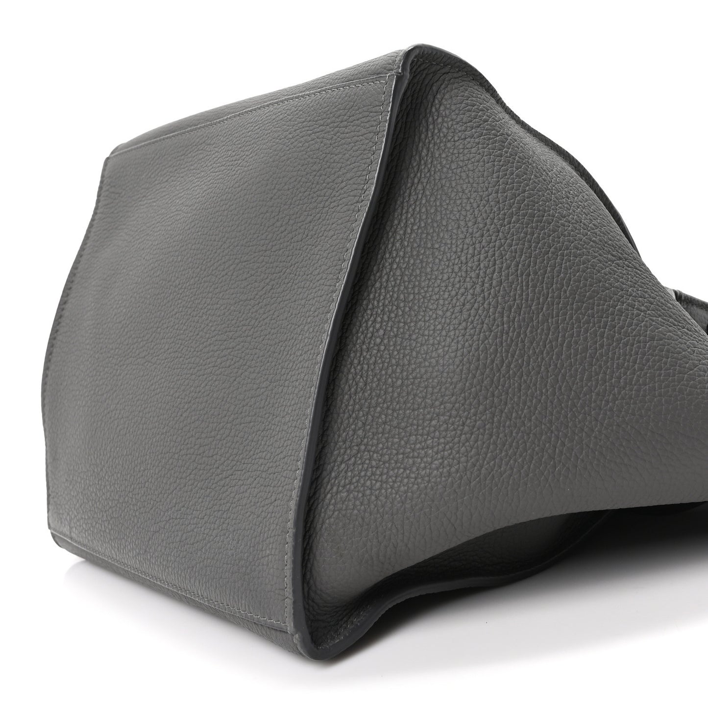 Supple Calfskin Long Strap Small Big Bag Grey