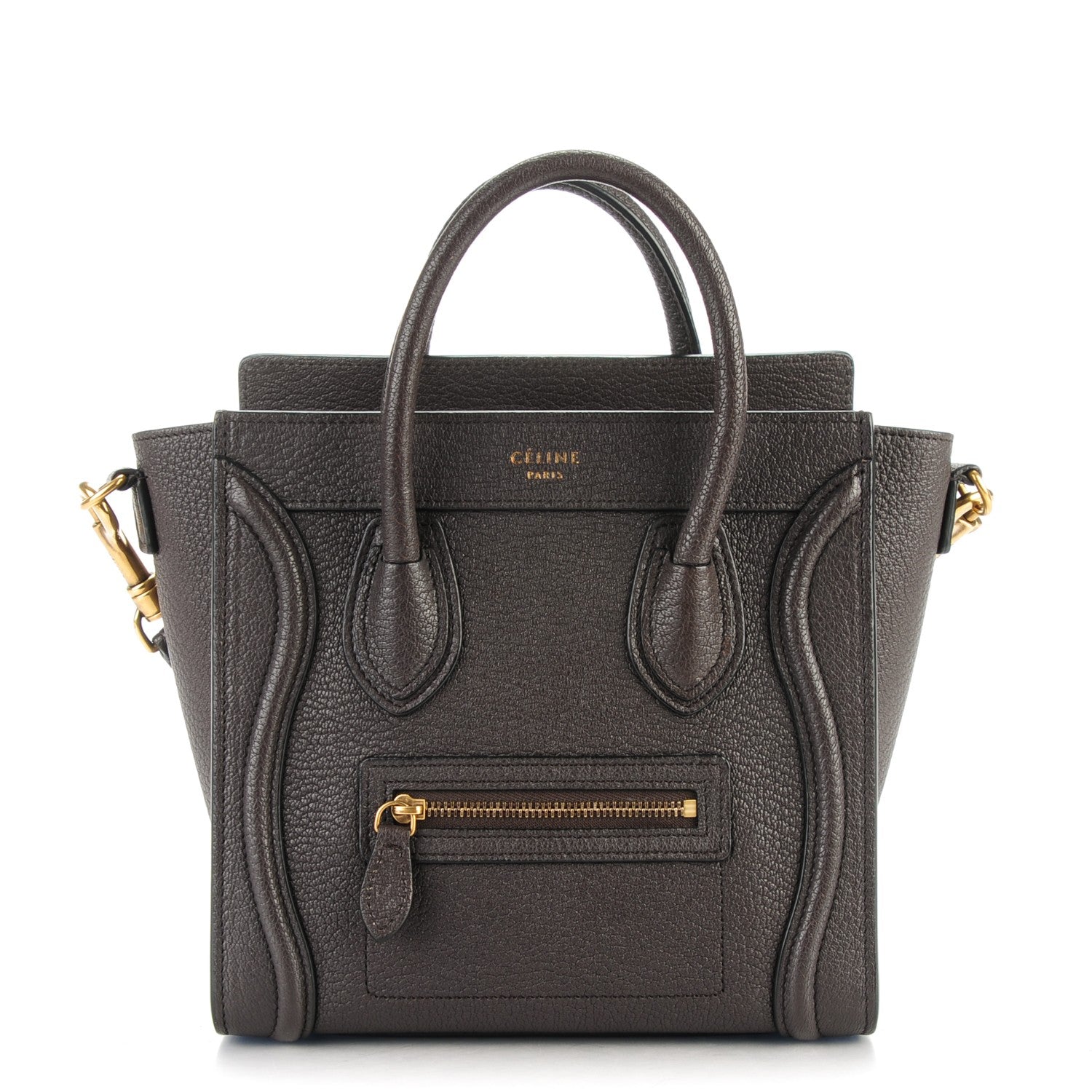 Celine Goatskin Nano Luggage Dark Taupe 1 of 8