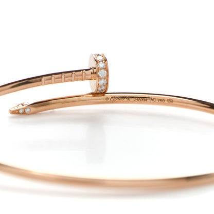 Cartier 18K Pink Gold Diamond Small Juste Un Clou Bracelet 16 4 of 5