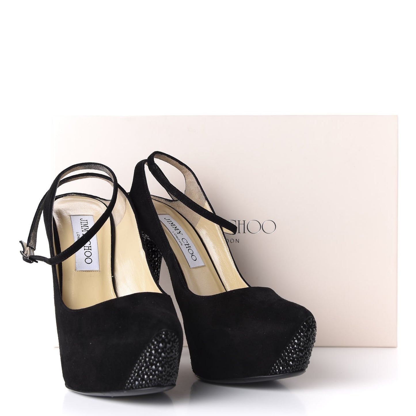 Suede Swarovski Crystal Pumps 36 Black