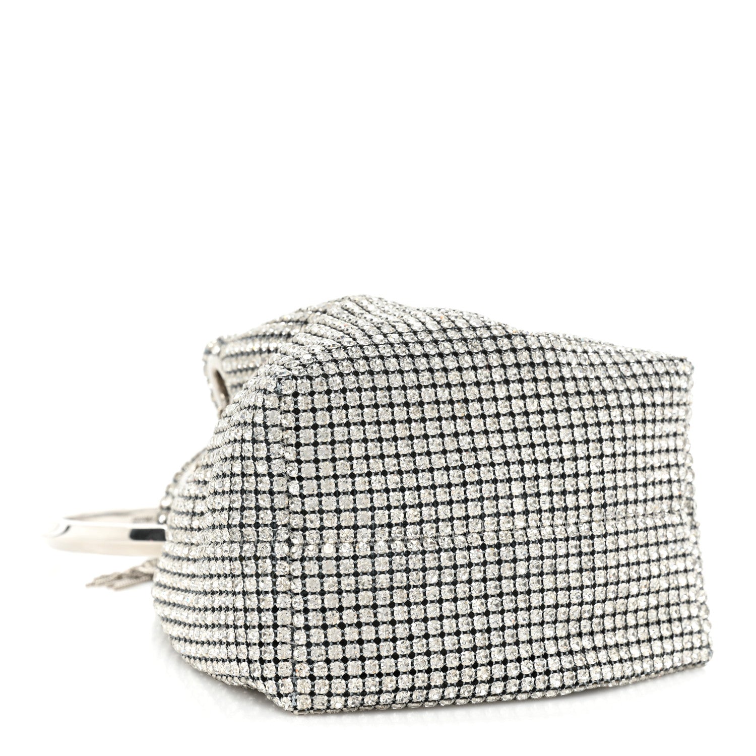 Jimmy Choo Satin Crystal Embellished Micro Bon Bon Bag Silver 4 of 9
