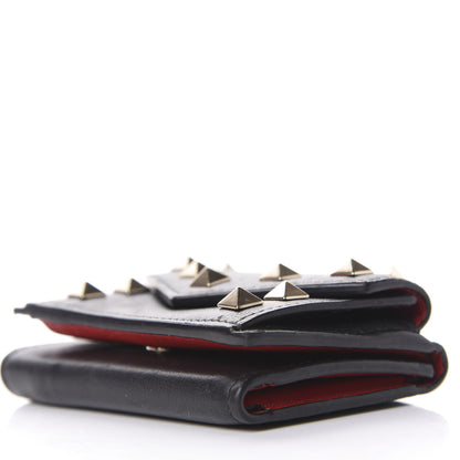 Valentino Garavani Calfskin Bi-Color Small Rockstud Wallet Black Rouge Pur 7 of 11