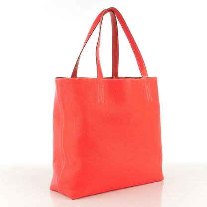 Hermes Taurillon Clemence Double Sens 45 Reversible Tote Peony Sanguine 3 of 10