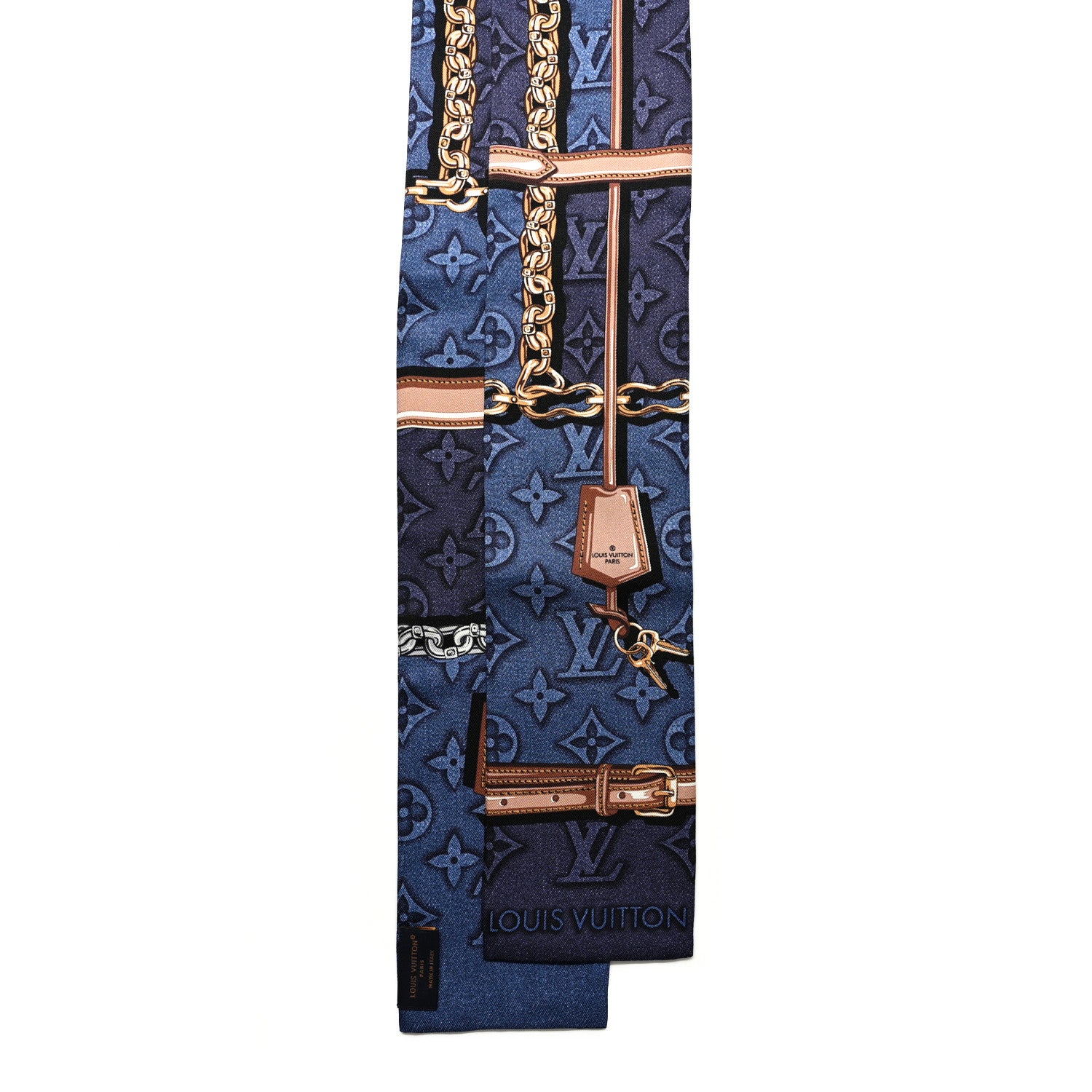 Louis Vuitton Silk Denimgram Confidential Bandeau Denim Blue 2 of 4