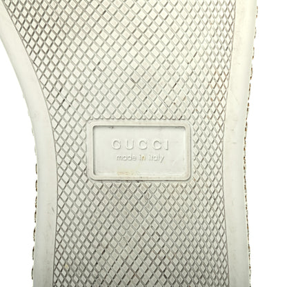 Gucci Calfskin Crystal Web LOVED Embroidered Womens Ace Platform Sneakers 37 White Red Flame Notte 6 of 16