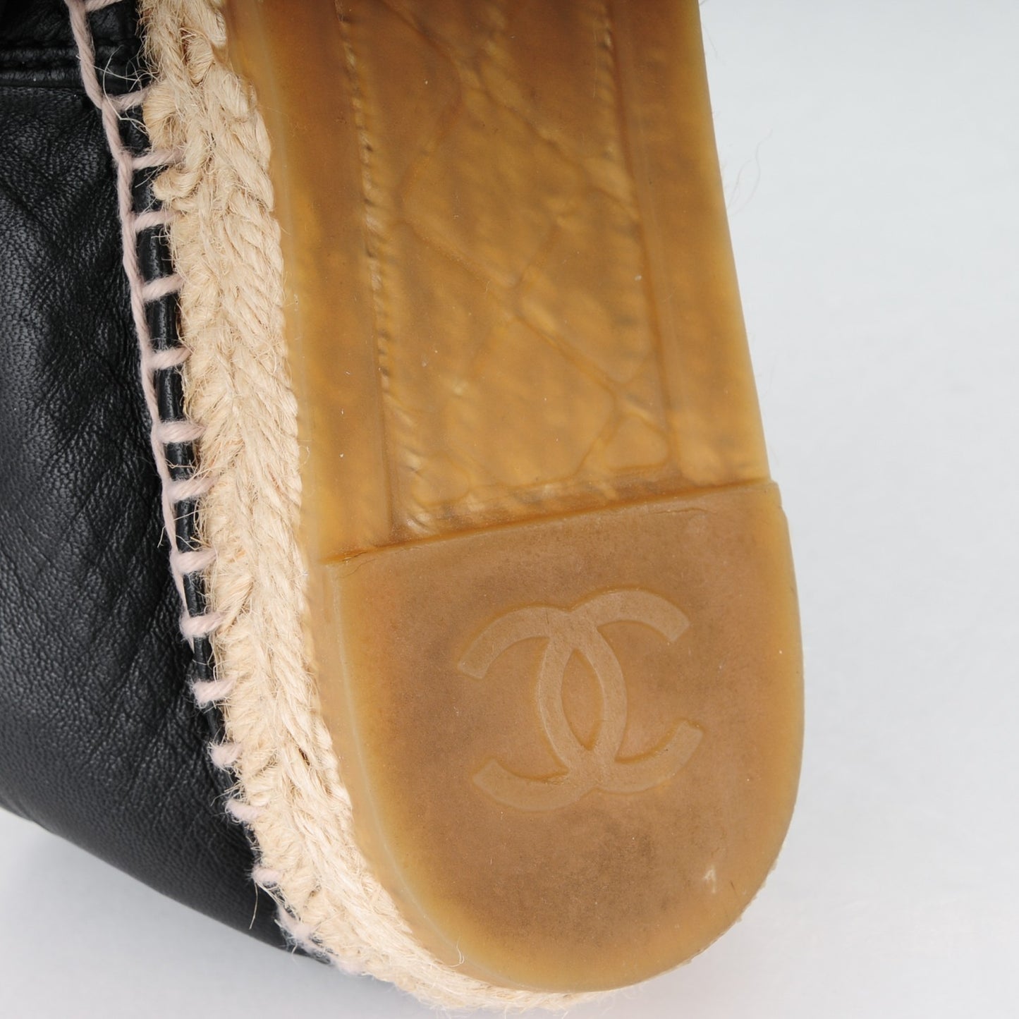 Lambskin Camellia CC Espadrilles 38 Black