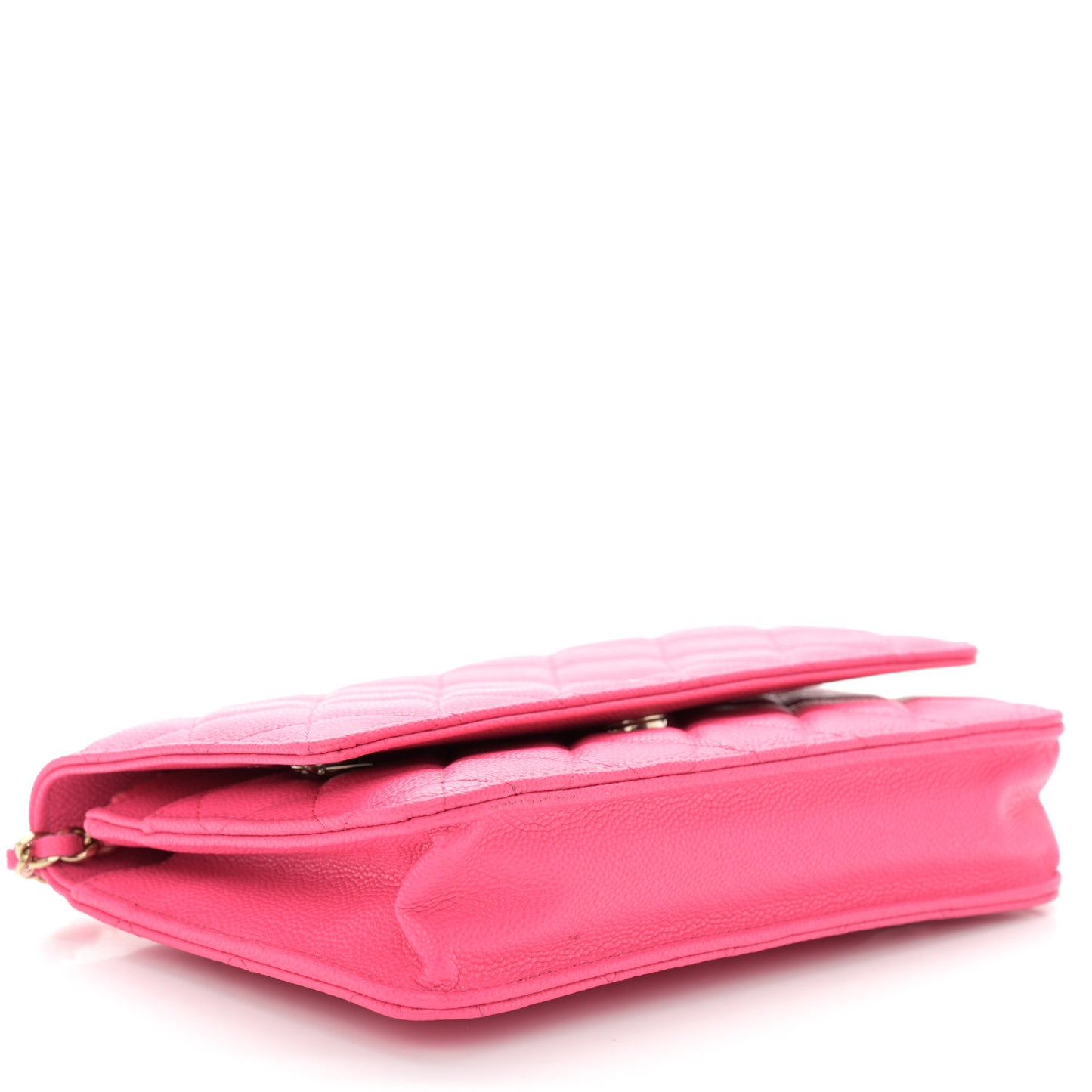 Caviar Quilted Wallet on Chain WOC Fuchsia