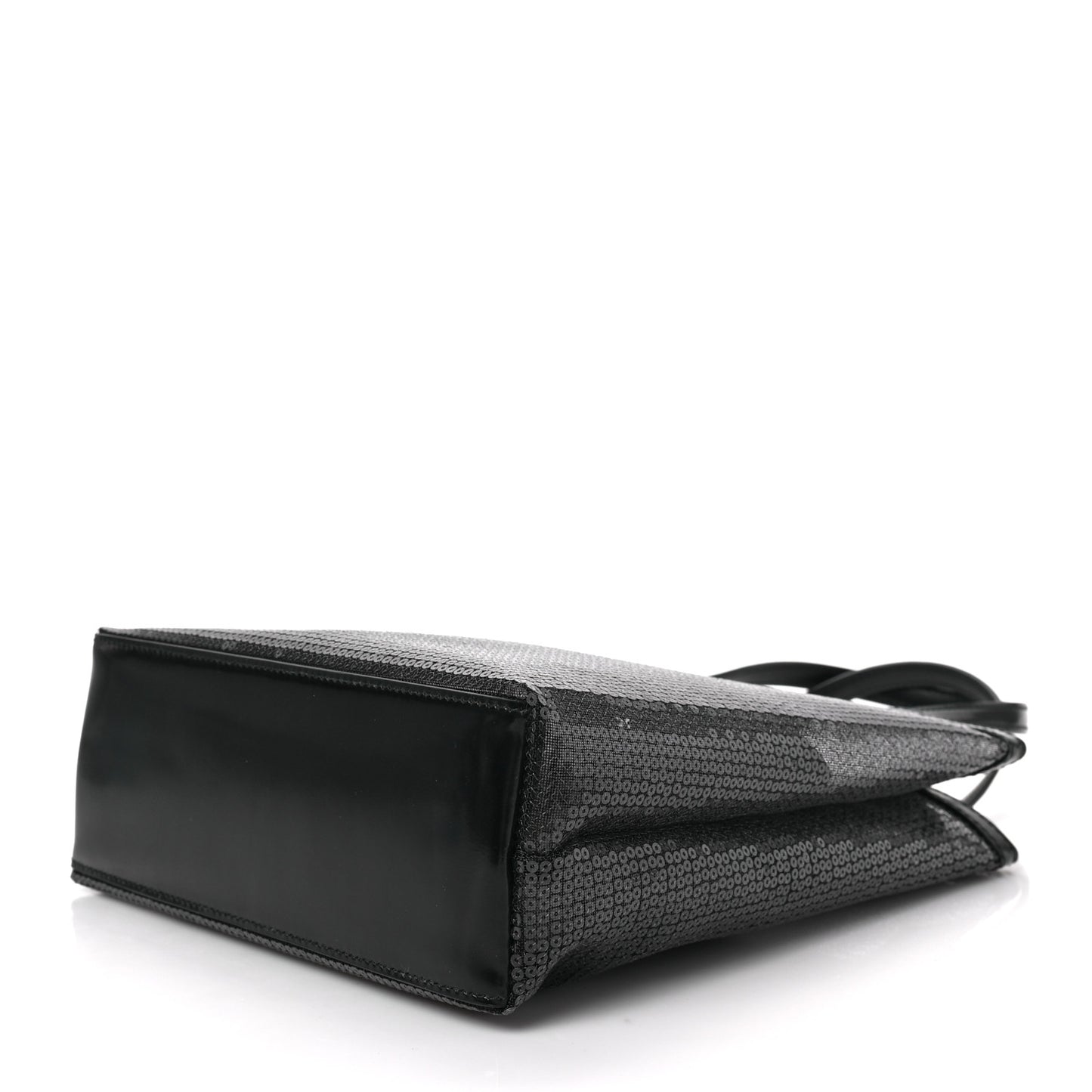 Sequin Mesh Small Tote Bag Black