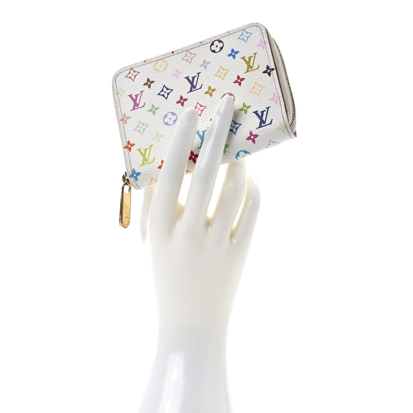 Monogram Multicolor Zippy Coin Purse Wallet White Litchi