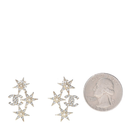 Chanel Crystal Pearl CC Star Earrings Gold 2 of 5