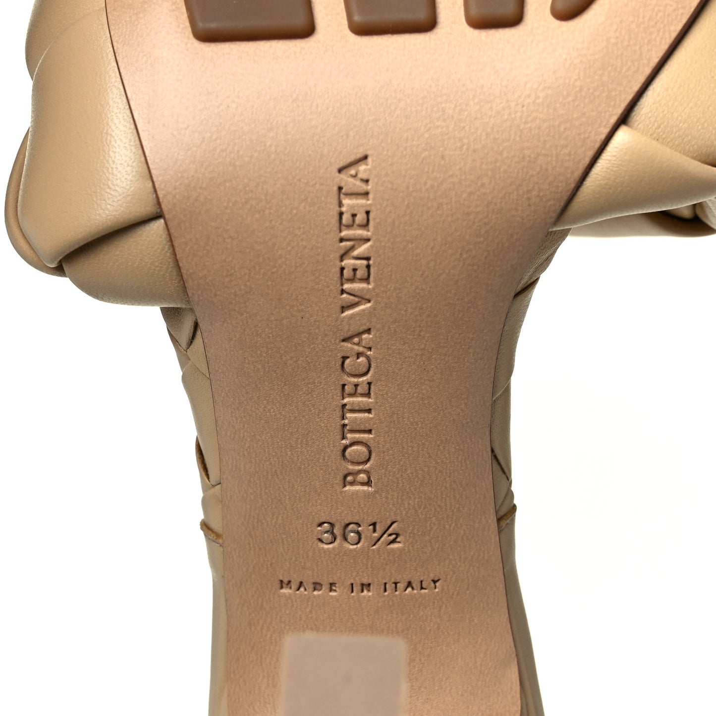 Nappa Maxi Intrecciato Lido Mule Sandals 36.5 Cane Sugar