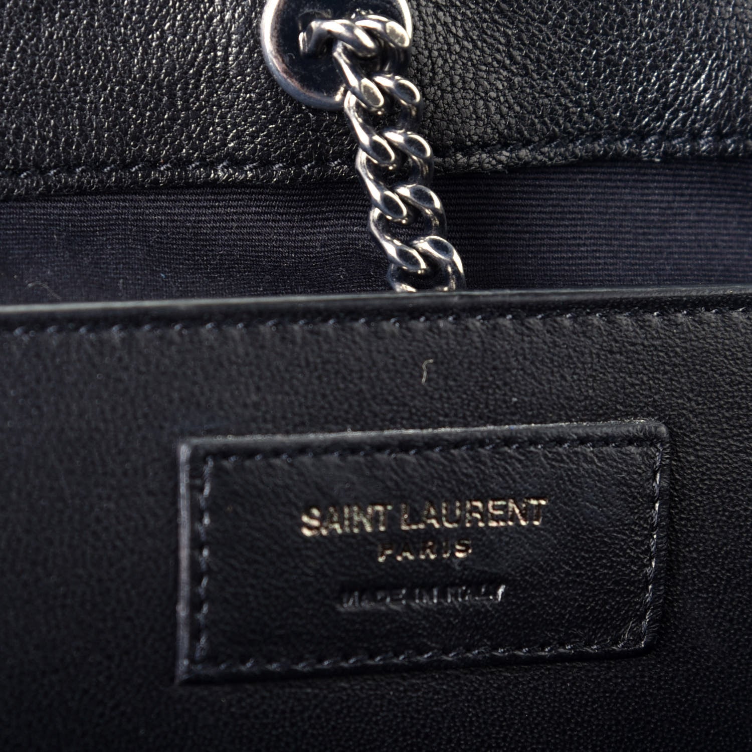 Saint Laurent Vintage Lambskin Chevron Monogram Small Nolita Black 6 of 8