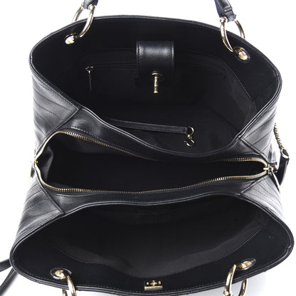 Chanel Calfskin Stitched Large Chevron Chic Shopping Bag Black 5 of 10