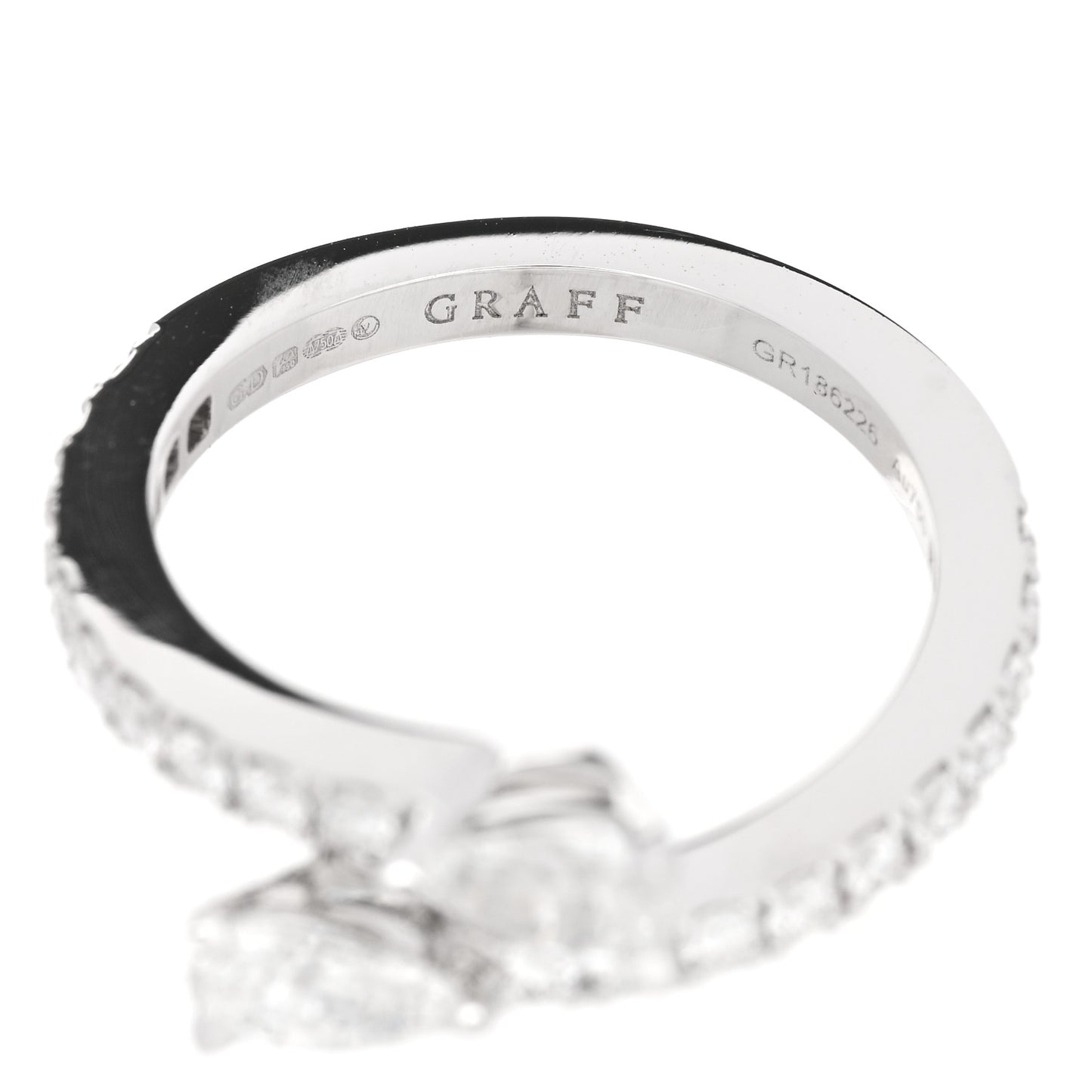 18K White Gold Diamond Duet Wraparound Ring 49 4.75