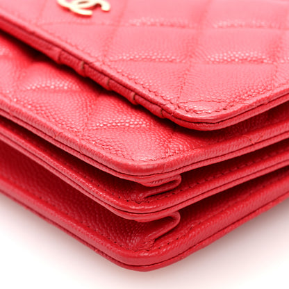 Chanel Caviar Quilted Mini Wallet On Chain WOC Red 10 of 10