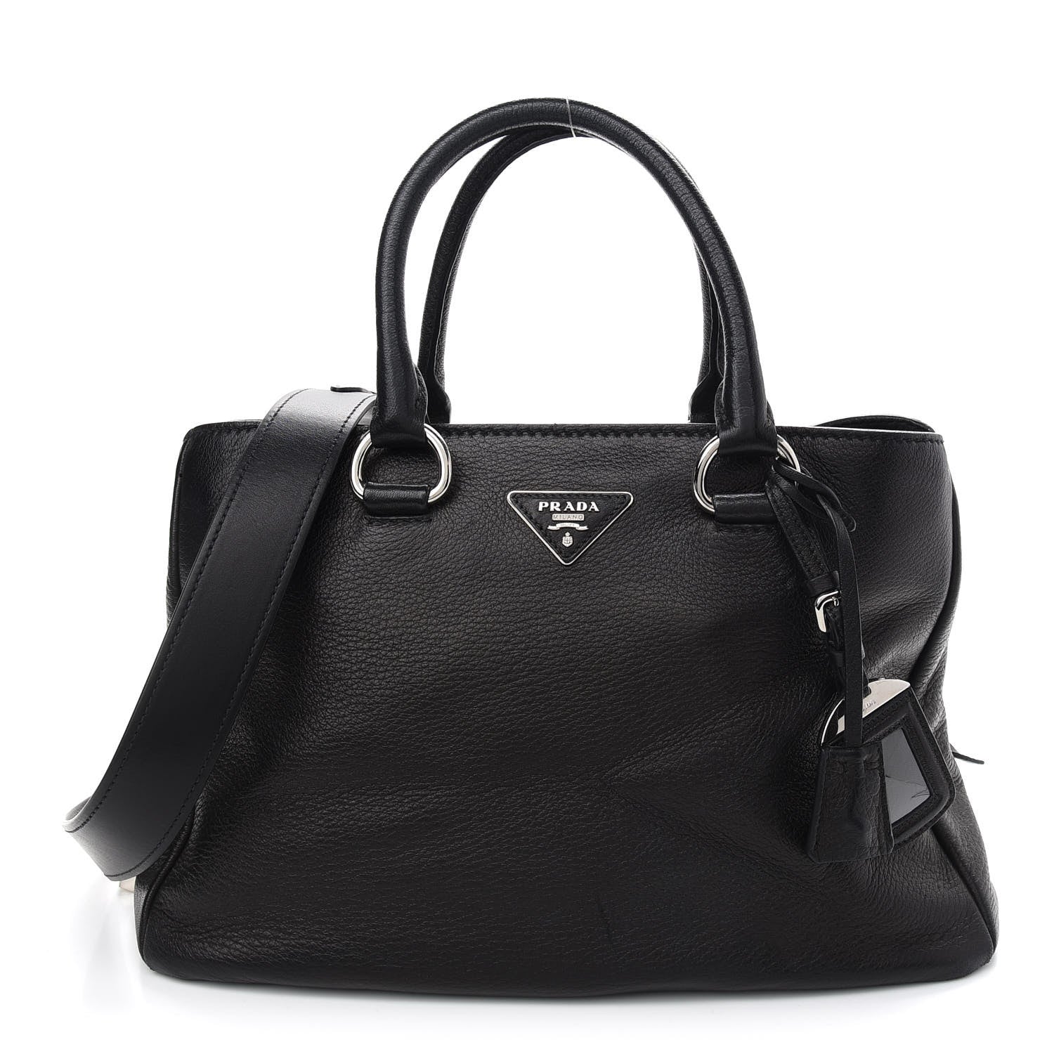 Prada Vitello Daino Tote Black 1 of 9