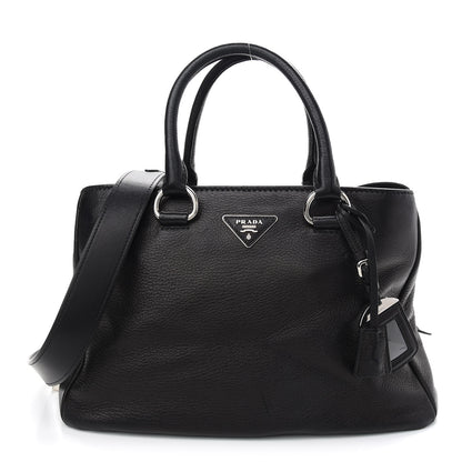 Prada Vitello Daino Tote Black 1 of 9