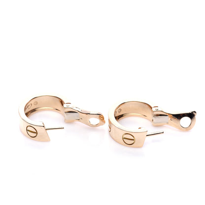 Cartier 18K Yellow Gold 5.5mm LOVE French Clip Hoop Earrings 4 of 6