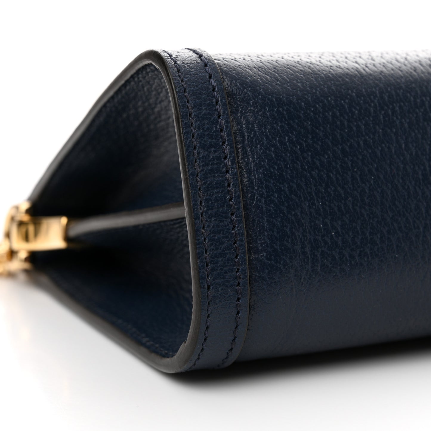 Textured Calfskin Web Small Ophidia Chain Shoulder Bag Blue Agata