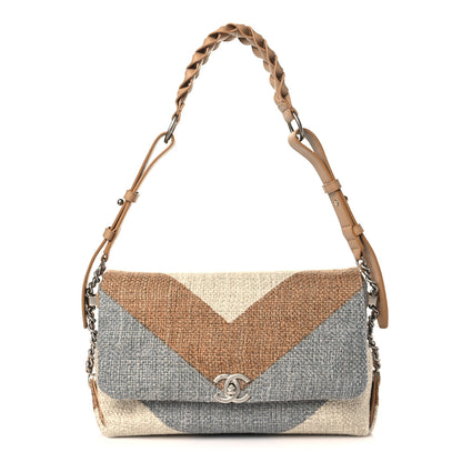 Chanel Canvas Woven Braided With Style Flap Multicolor 1 of 9