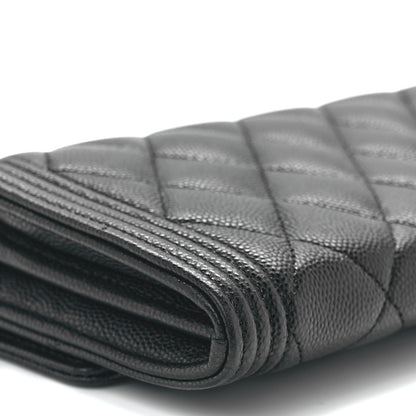 Chanel Caviar Quilted Large Boy Gusset Flap Wallet Black 11 of 13