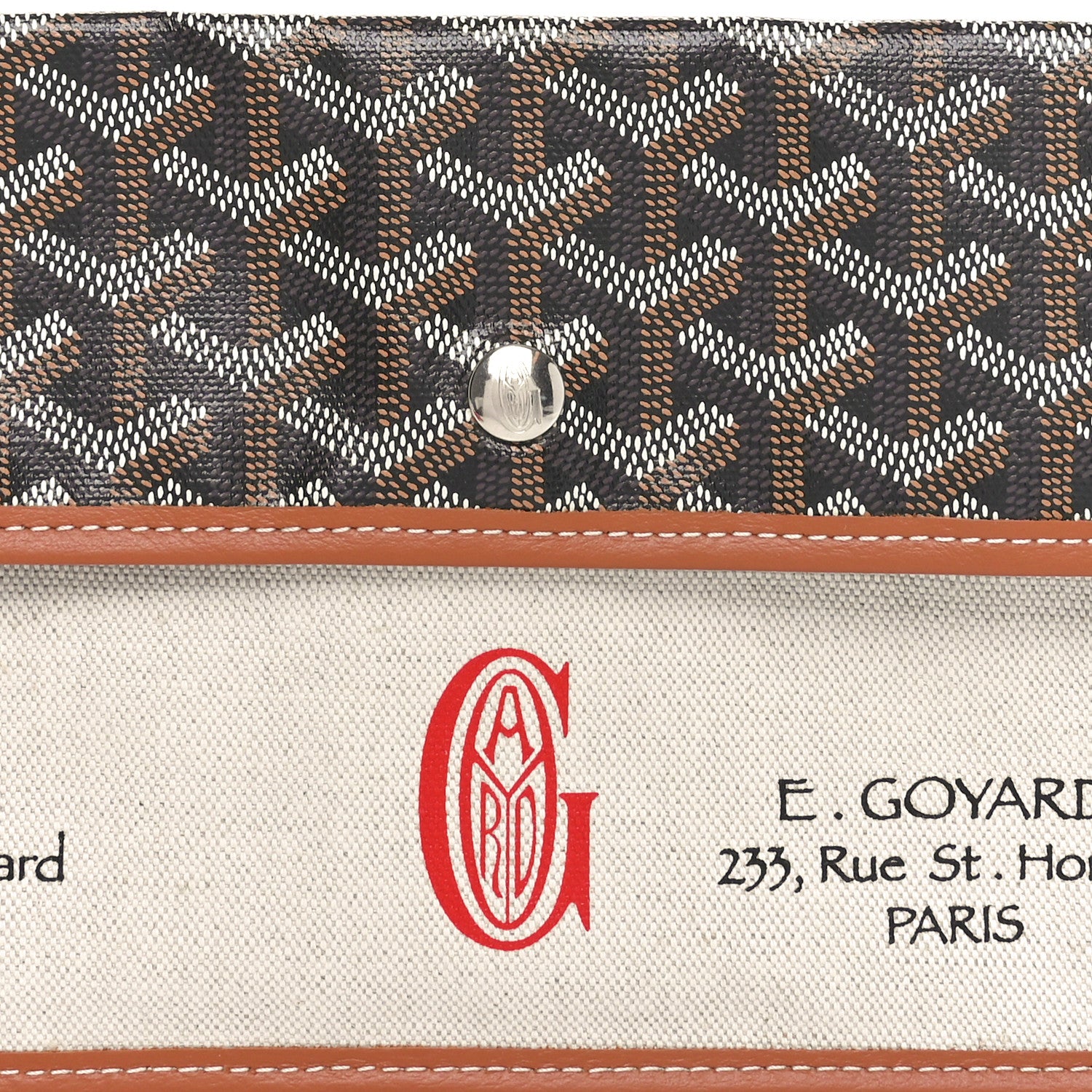 Goyard Goyardine Canvas Le Foulard Pouch Black Gold Off White 9 of 9