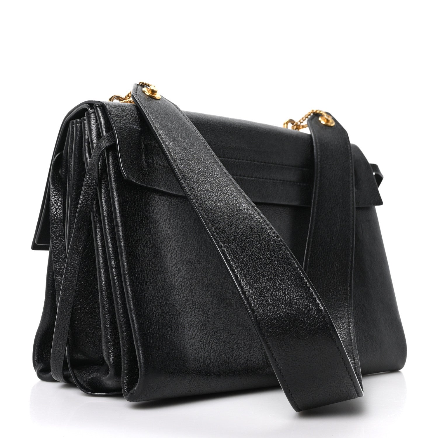 Valentino Garavani Pebbled Calfskin VRing Shoulder Bag Black 3 of 8