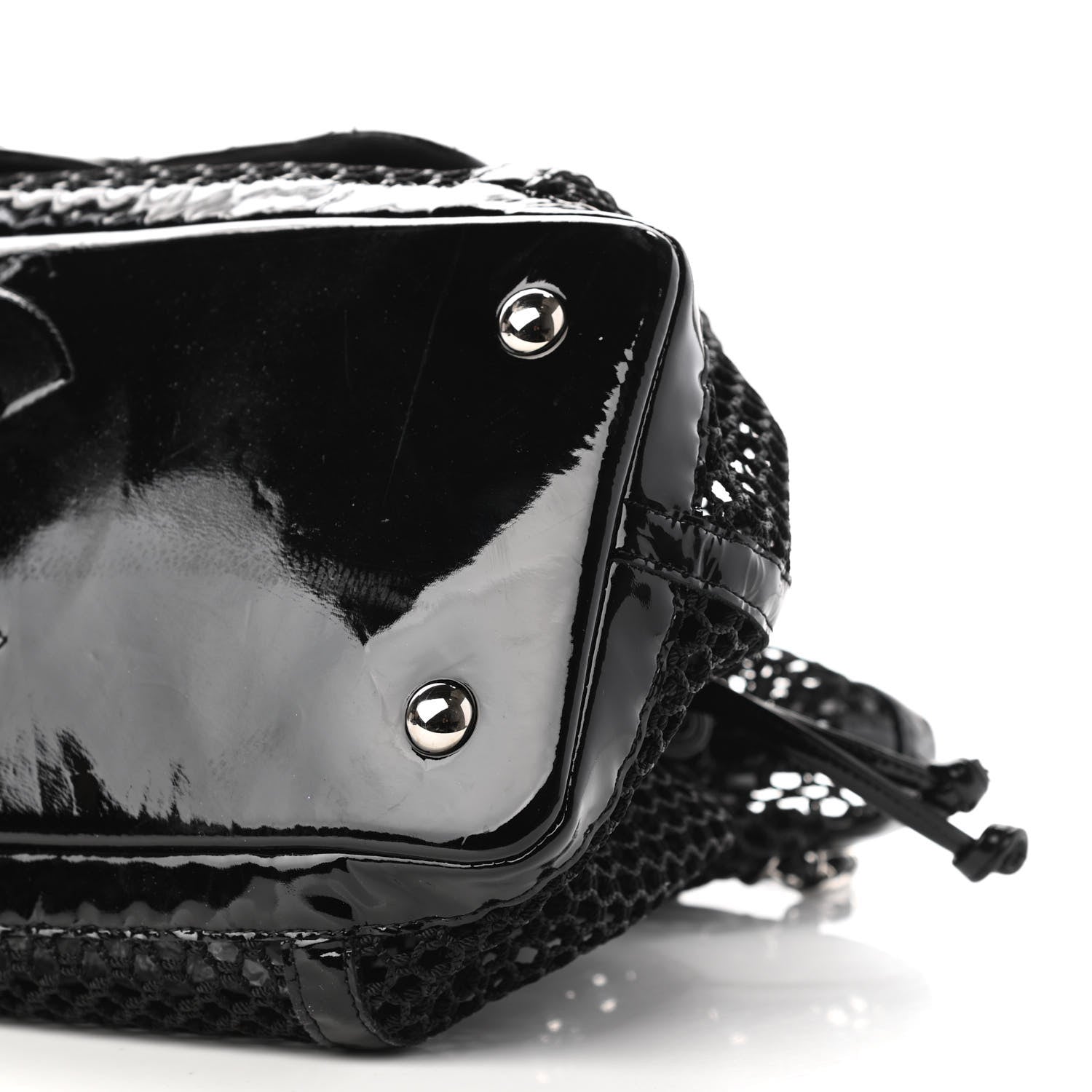 Chanel Patent Net Large La Madrague Tote Black 10 of 10
