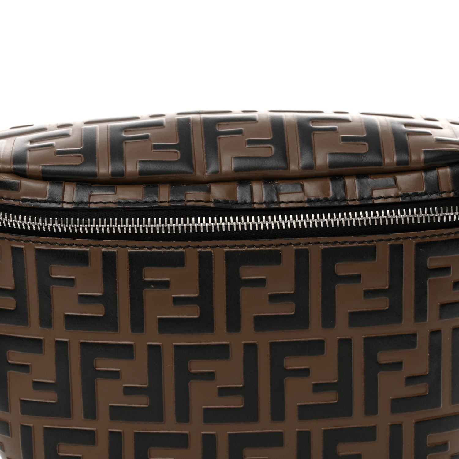Fendi Vitello Century Bi-Color FF 1974 Embossed Belt Bag Maya Black 8 of 14