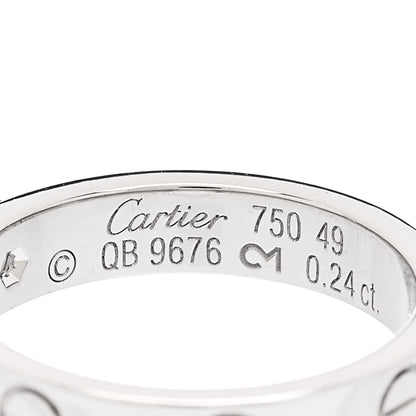Cartier 18K White Gold Diamond .24ct LOVE Solitaire Engagement Ring 49 4.75 5 of 7