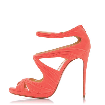 Christian Louboutin Suede Kashou 120 Sandals 38 Poppy 1 of 10