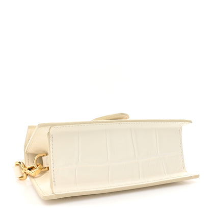 Jacquemus Calfskin Crocodile Embossed Le Bambino Light Ivory 4 of 11