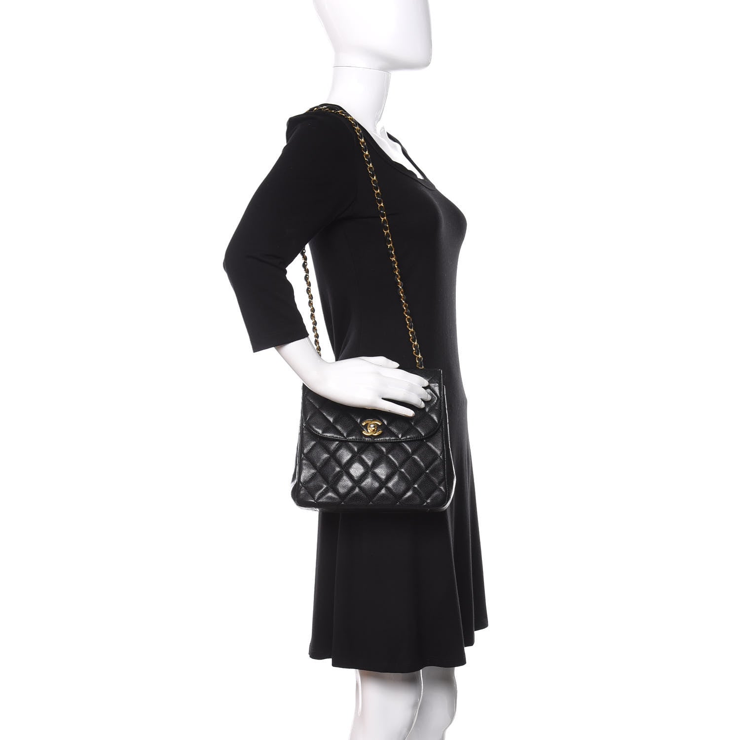 Chanel Caviar Quilted Small Single Flap Black 2 of 12