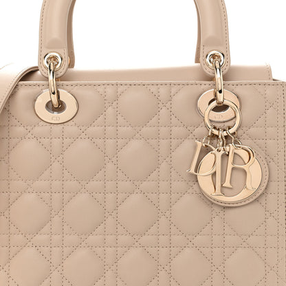 Christian Dior Lambskin Cannage Medium Lady Dior Beige 7 of 10