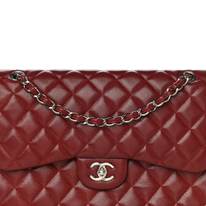 Chanel Caviar Quilted Jumbo Double Flap Dark Red 8 of 20