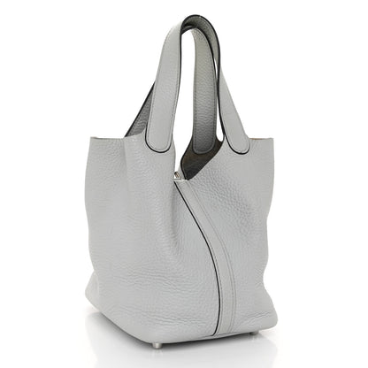 Hermes Taurillon Clemence Picotin Lock 18 PM Bleu Pale 3 of 10