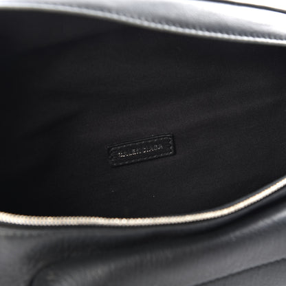 Balenciaga Smooth Calfskin Logo Large Everyday Beltpack Black White 7 of 9