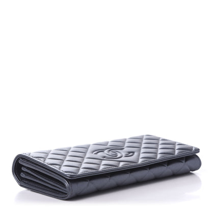 Chanel Calfskin Quilted Large Diamond CC Flap Wallet Dark Silver 4 of 11
