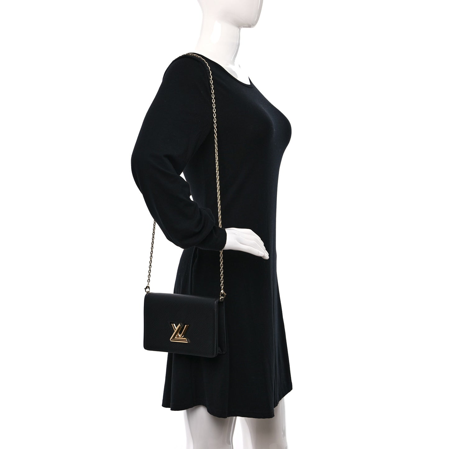 Epi Twist Belt Chain Wallet Black