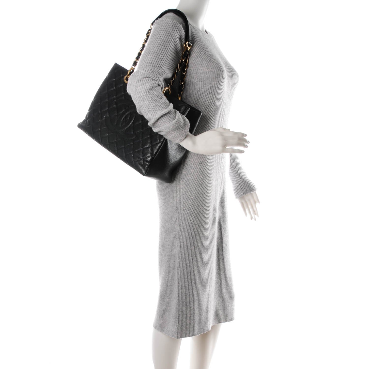 Chanel Caviar Quilted Grand Shopping Tote GST Black 2 of 9