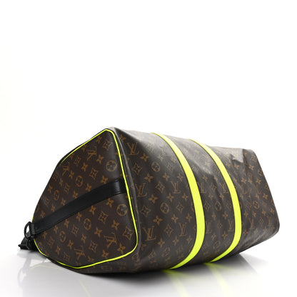 Louis Vuitton Monogram Macassar Keepall Bandouliere 50 Florescent Yellow 3 of 9