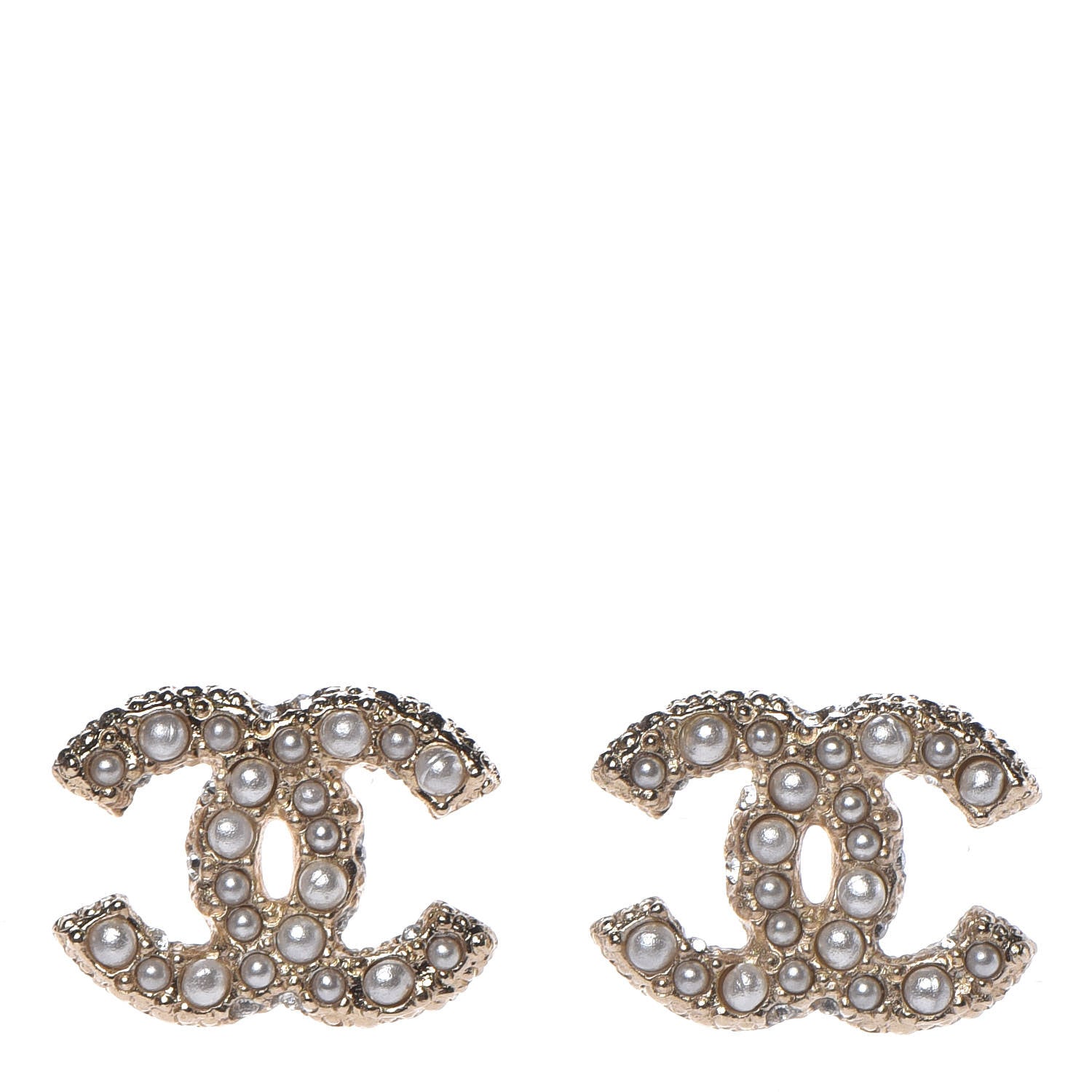 Chanel Pearl CC Earrings Light Gold 1 of 5