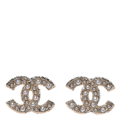 Chanel Pearl CC Earrings Light Gold 1 of 5