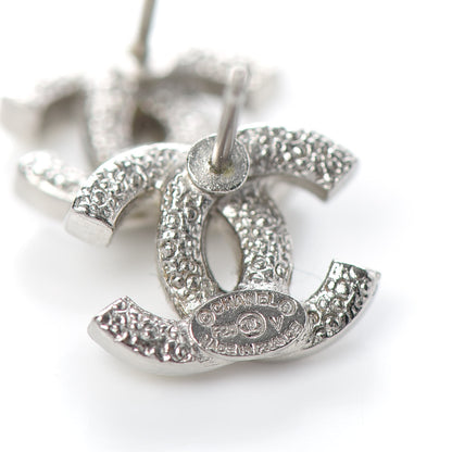 Chanel Crystal Mini Timeless CC Earrings Silver 4 of 5