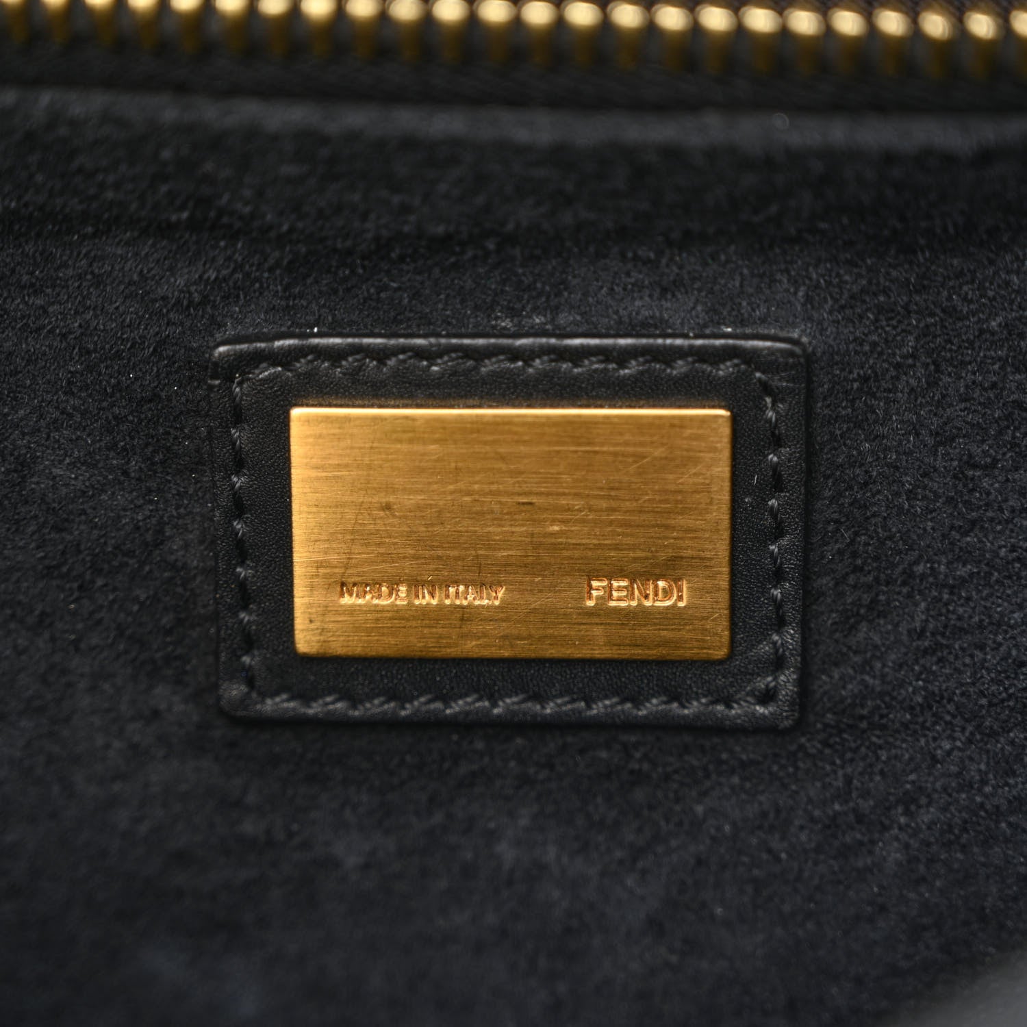 Fendi Vitello Suede Medium Peekaboo Iconic Satchel Black 7 of 11