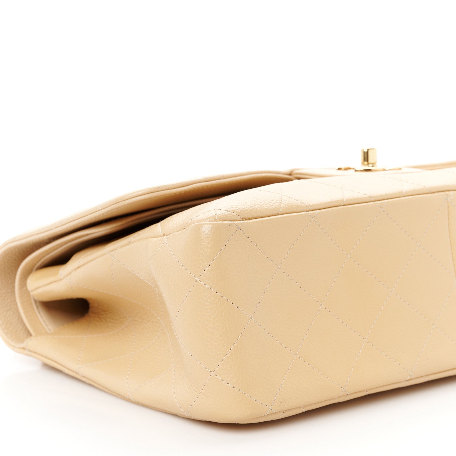 Chanel Caviar Quilted Jumbo Double Flap Beige 10 of 11