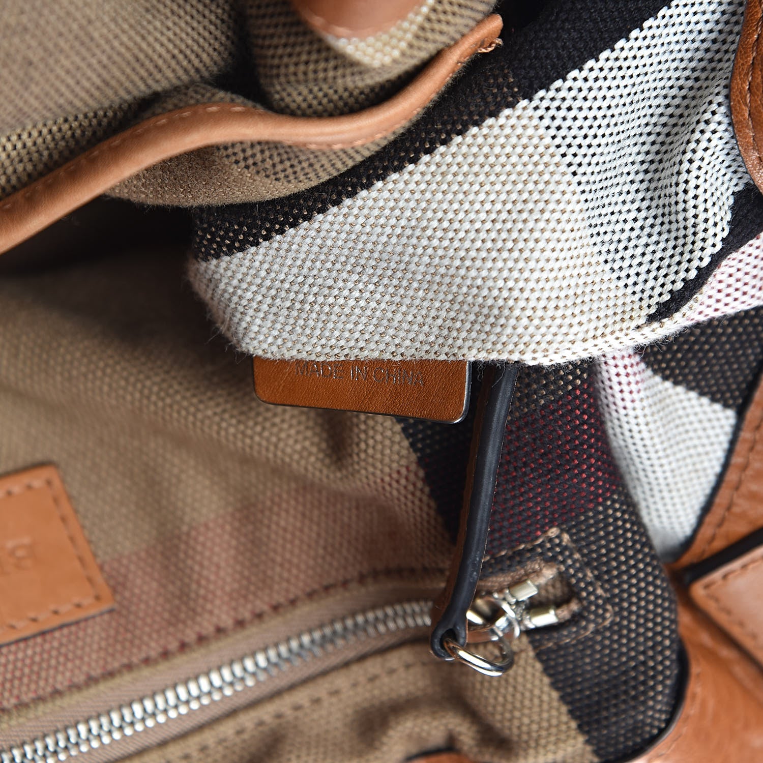 Burberry Grainy Calfskin House Check Small Maidstone Saddle Brown 7 of 15
