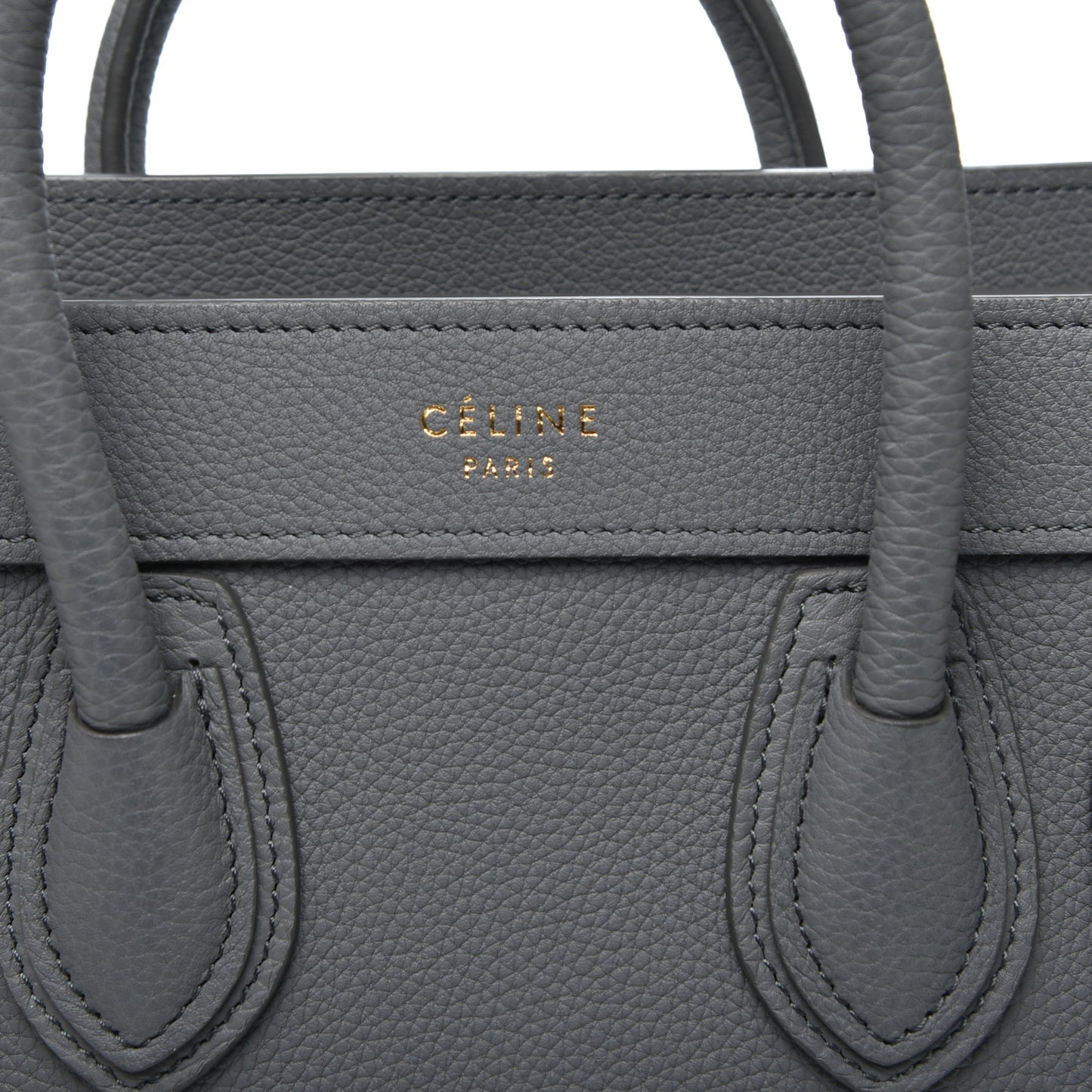 Drummed Calfskin Nano Luggage Kohl